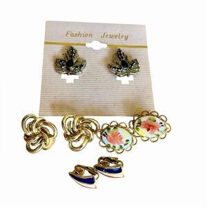 Lot Of Vintage Clip Earrings 6 Pairs
